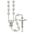  CRYSTAL CLEAR OVAL PLASTIC BEAD ROSARY (2 PC) 